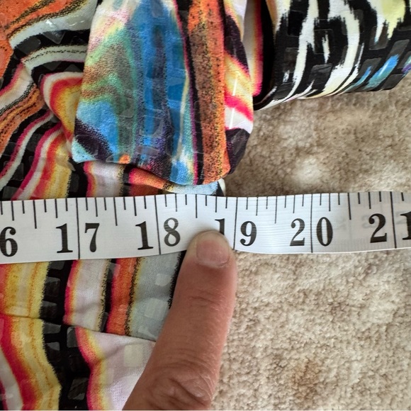 Rare Joseph Ribkoff Multicolour Jacket+Matching skirt shiny abstract Art to Wear - Picture 7 of 12